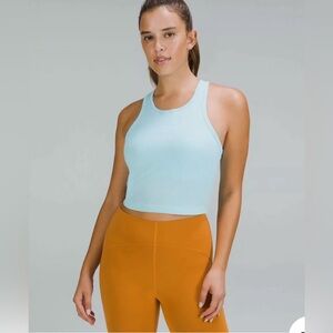 Lululemon cropt ebb to street tank top - blue - size 4 women’s